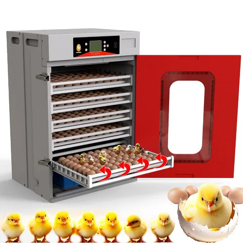 Incubadora inteligente de huevos para incubar huevos, capacidad de 400 huevos con control digital de temperatura y humedad, ideal para huevos de