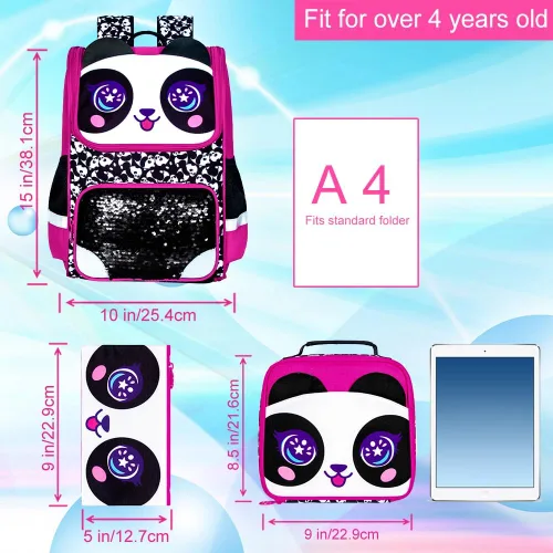 Miniatura 54 de KLFVB Mochila de 3 piezas para niñas y niños, bolsa de libros de dinosaurio de unicornio de 15 pulgadas con lonchera, bolsa escolar preescolar