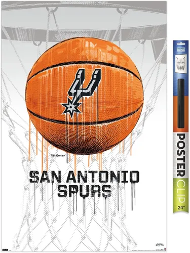 Miniatura 17 de Trends International NBA San Antonio Spurs - Póster de pared Drip Basketball 21, 22.375 x 34 pulgadas, versión premium sin marco