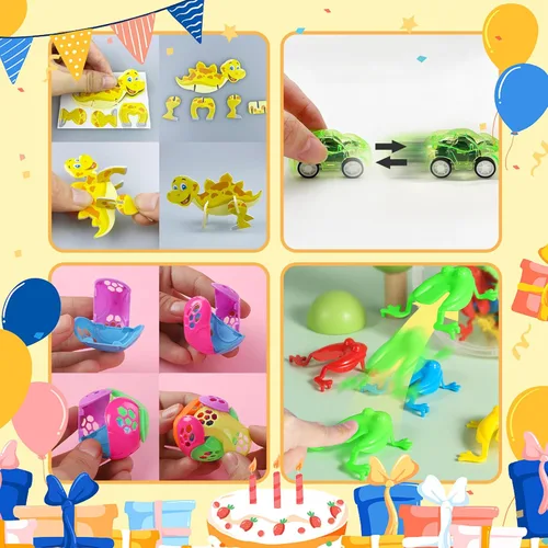 Miniatura 4 de XIPEGPA Surtido de 62 piezas de juguetes de fiesta para recompensas de aula, juguetes a granel, juguetes de fiesta de cumpleaños, bolsas de regalo