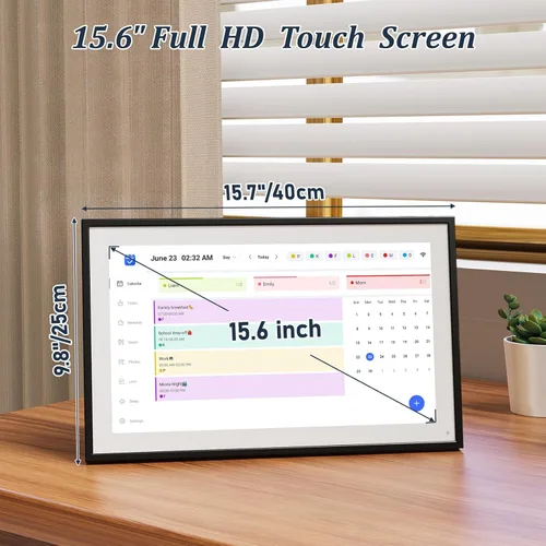 Miniatura 7 de LOOFII Calendario digital inteligente de 15.6 pulgadas – Calendario de pantalla táctil Full HD de 1920 × 1080 y planificador familiar con tabla