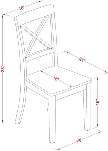 Miniatura 3 de East West Furniture BOC-MAH-W Boston - Sillas de comedor con respaldo cruzado de madera, juego de 2, caoba