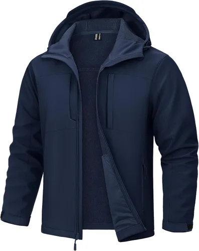Miniatura 7 de TACVASEN Chaqueta Softshell para Hombre con Capucha Impermeable Abrigo Táctico de Vellón Abrigo de Invierno Rompevientos Chaquetas Ligeras