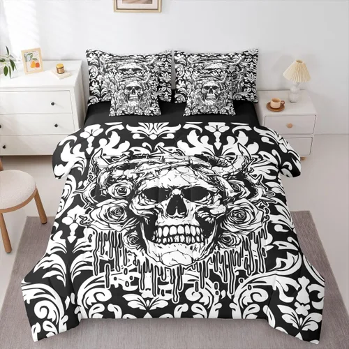 Miniatura 24 de Erosebridal Juego de edredón de 7 piezas con diseño de piano, cama Queen en una bolsa, juego de ropa de cama retro con notación musical de guitarra
