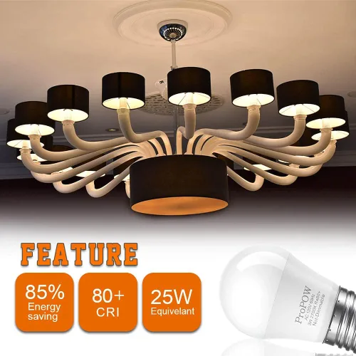 Miniatura 4 de Bombillas de 25 W equivalentes a bombillas LED A15 E26 de 3 W, color blanco suave, 2700 K, bombillas de bajo vatio, para el hogar, dormitorio