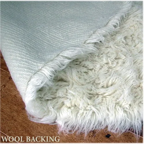 Miniatura 6 de Elegantes alfombras griegas flokati. Pelo suave y esponjoso de 3 pulgadas. 100% lana natural. Alfombra moderna de color blanco roto lanudo