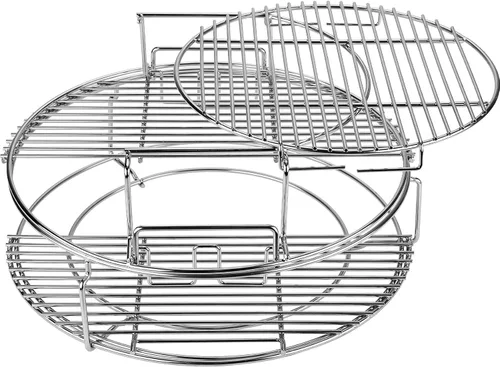 Miniatura 8 de Estante de Repuesto BGE de 2 Piezas Multinivel para Large Green Egg, Kit EGGspander de Acero Inoxidable - Sistema de Cocción Multifunción Expansor