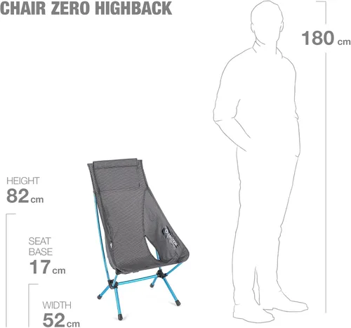 Miniatura 6 de Helinox Chair Zero - Silla de respaldo alto, 1.43 libras, ultraligera, silla de campamento de respaldo alto, mochilero, sillas plegables para Negro