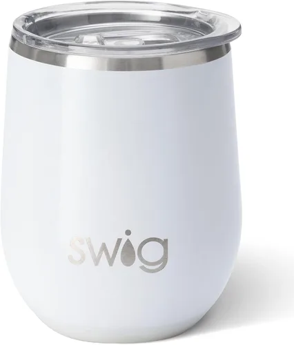 Miniatura 10 de Swig Life Vaso de vino de 12 onzas con tapa, acero inoxidable, apto para lavavajillas, portátil, triple aislamiento (todos los americanos)