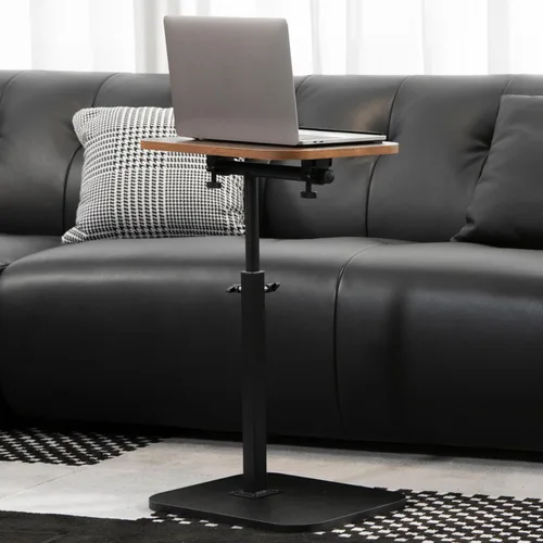 Miniatura 7 de ACEQLYT® Mesa auxiliar pequeña ajustable, altura ajustable, diseño de panel abatible y giro de 360°, reposabrazos de sofá, mesa auxiliar