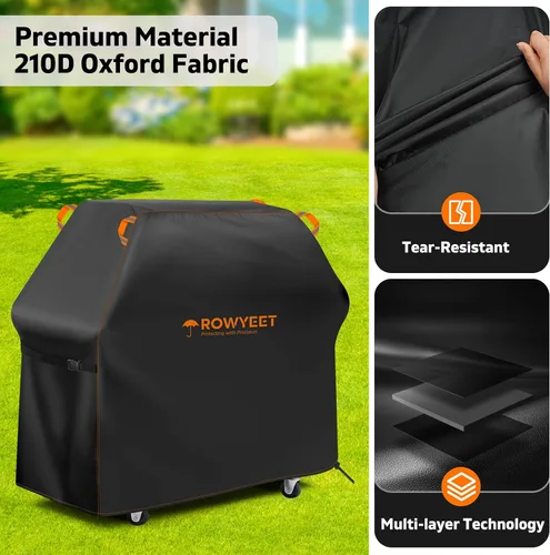 Miniatura 3 de Cubierta de parrilla para parrilla al aire libre, ajuste universal Oxford impermeable para exteriores, cubierta de gas anti-UV con dobladillo
