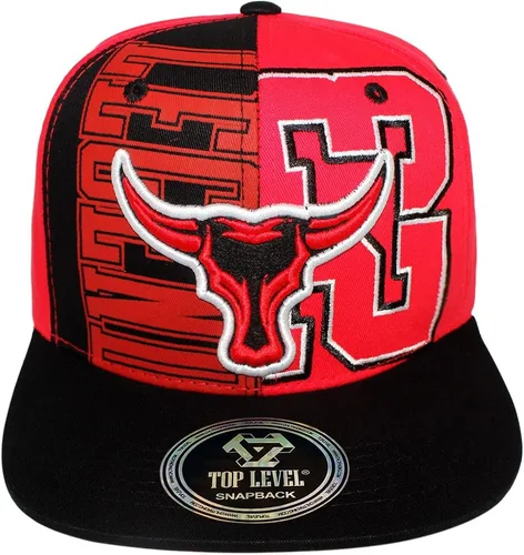 Miniatura 2 de 4350 DISTRICT Gorra ajustable de algodón Snapback para hombre (N21BUL17 REDBLK), Bull Legend_red Negro