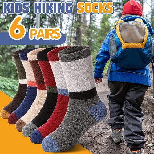 Miniatura 44 de ANTSANG Calcetines de Lana, Calcetines Térmicos Cálidos y Gruesos Tipo Crew Boot para Niños Pequeños, Niños y Niñas, 6 Pares