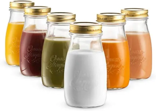 Miniatura 10 de Bormioli Rocco Quattro Stagioni - Botella de leche de vidrio de 33.75 onzas / 1 litro con tapa hermética, ideal para botella de preparación