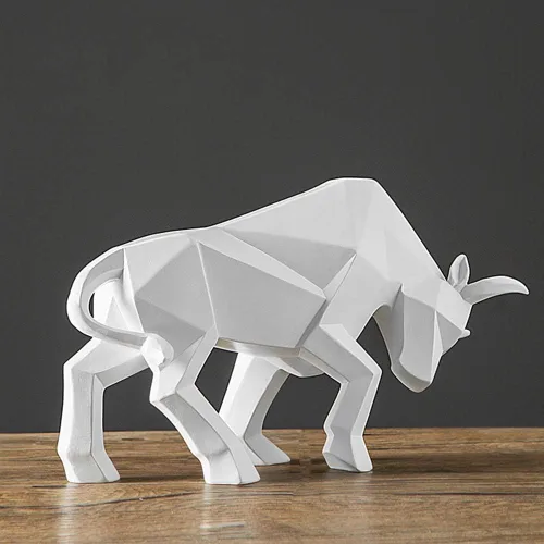 Miniatura 10 de ASNOMY Figurina de Toro de Poliresina para Decoración del Hogar, Esculturas Abstractas, Decoración del Hogar con Ornamento de Animal Original