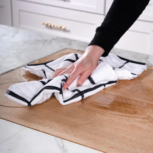 Miniatura 4 de All-Clad Toalla de cocina a cuadros: altamente absorbente, súper suave de larga duración, 100% algodón, 17 x 30 pulgadas para limpiar y secar Negro