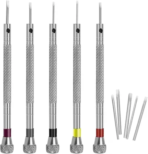 Juego de destornilladores de precisión, kit de destornilladores profesionales de 0.8 a 0.063 in para reparación de relojes, lentes y electrónicos