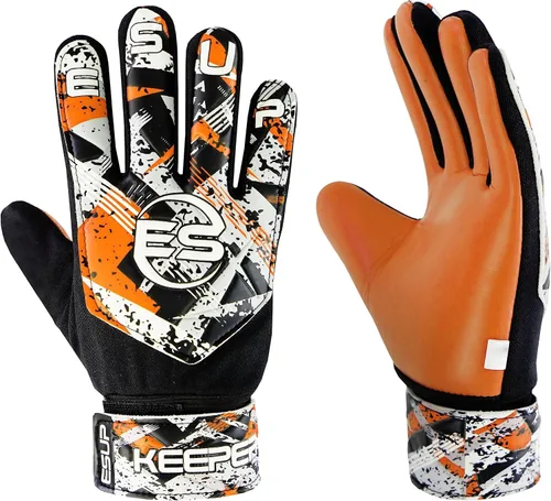 Miniatura 11 de Guantes de portero de fútbol para niños, jóvenes y adultos, guantes de portero de fútbol con doble protección para la muñeca y látex de 0.157 Negro