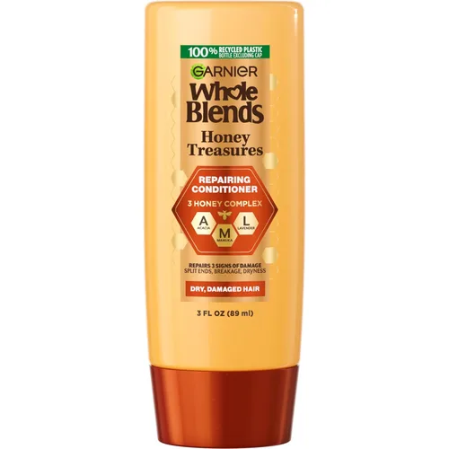 Garnier Whole Blends Honey Treasures - Acondicionador reparador, para cabello seco y dañado, 3 onzas líquidas (tamaño de viaje), 1 unidad (el