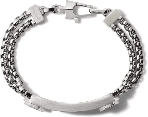 Miniatura 5 de Bulova Men's Precisionist Stainless Steel Double-Chain Link with Knurled Texture ID Plaque Bracelet