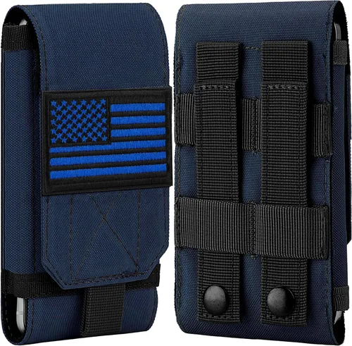 Miniatura 14 de Funda Táctica Molle para Teléfono, Funda de Cinturón con Asa de Bucle Resistente con Parche de Bandera para iPhone 17 Pro Max/Air/17 Pro/17/16 Pro