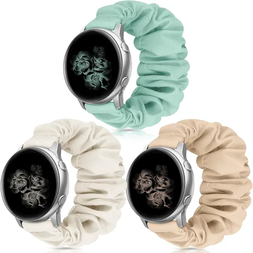 Miniatura 16 de Correas elásticas de repuesto para Samsung Galaxy Watch 4 5 Pro 6 7 Classic Galaxy Active 1 2 1.575 in 1.732 in para mujer Bla-M A-Negro