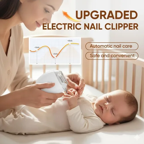Miniatura 2 de Cortaúñas eléctrico automático: recortador de uñas recargable con luz LED, herramienta de cuidado silencioso de 3 velocidades para adultos, personas