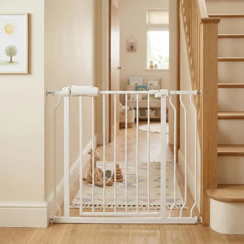 Miniatura 33 de Puerta de bebé para escaleras y puertas, puertas para perros de 29 a 34 pulgadas para la casa, puerta para mascotas de interior montada a presión