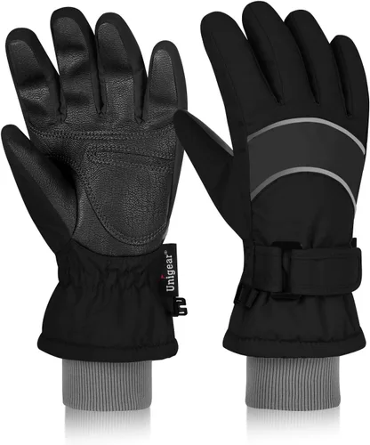 Unigear Guantes de esquí para niños, impermeables, para invierno, clima frío, snowboard y snowboard, se adaptan tanto a niños como a niñas