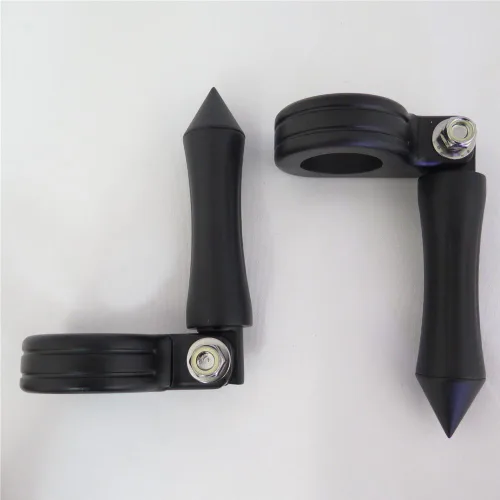 Miniatura 6 de HK MOTO - Reposapiés negro con kit de montaje P-Clamp se adapta a protectores delanteros del motor de 1.5 pulgadas de diámetro para H-D Sportster