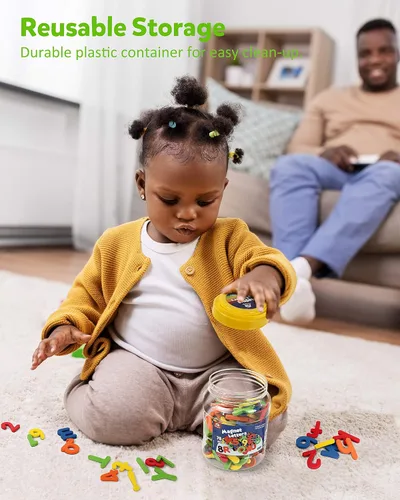 Miniatura 5 de Coogam EVA, letras magnéticas con números de 78 piezas del alfabeto ABC 123 para nevera, coloridos juguetes educativos, aprendizaje preescolar