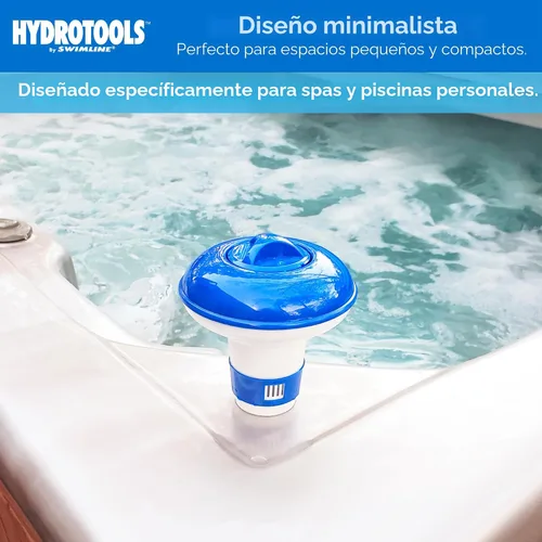 Miniatura 3 de HYDROTOOLS BY SWIMLINE: Dispensador químico mini para piscina y spa, compatible con bromo y cloro, admite tabletas de 1 pulgada, anillo de control