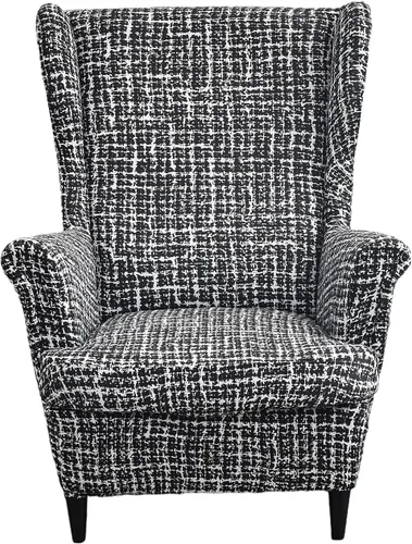 Miniatura 18 de Eco-Ancheng Funda para silla Wingback, 2 piezas, respaldo de ala, fundas de elastano para sillón con respaldo de ala, fundas para sillón con parte