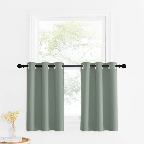 Miniatura 177 de NICETOWN Cortinas opacas de cocina para ventana sobre el fregadero, aislamiento térmico, decoración del hogar, pequeños niveles opacos con ojales