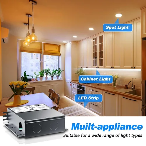 Miniatura 3 de Controlador LED regulable de 60 W 12 V para atenuador Lutron y Leviton, transformador de fuente de alimentación de CA a CC Triac/ELV/MLV para tira