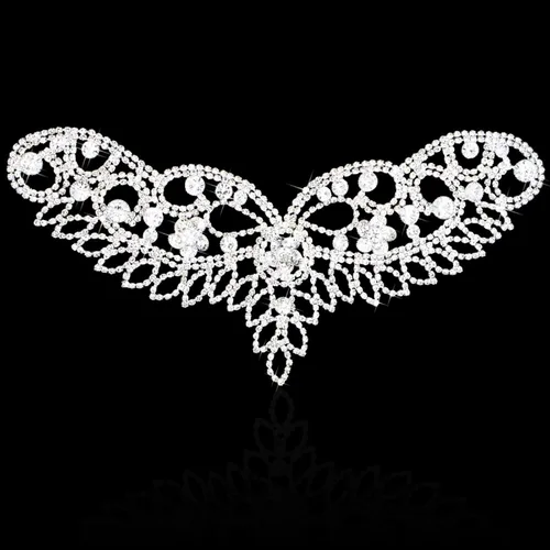 Miniatura 22 de PEARLY JUN Apliques de Pedrería Plateados Parches de Apliques de Diamantes para Vestidos Costura a Mano Proyectos de Manualidades DIY Ropa de Boda