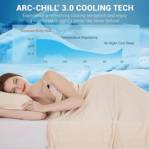 Miniatura 2 de Elegear Manta Refrescante Revolucionaria que Absorbe el Calor para Mantener el Cuerpo Fresco para Sudores Nocturnos, Arc-Chill 3.0 Fibra Fresca
