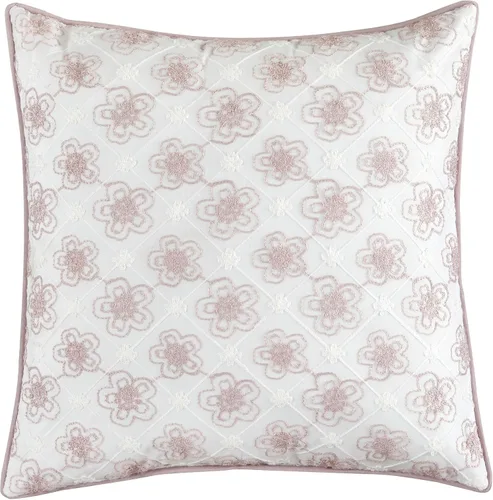 Miniatura 7 de Grand Avenue Juego de edredón Blush King, ropa de cama bordada con costuras de cadena, juego de cama floral de 7 piezas, edredones, falda de cama