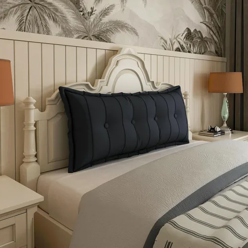 Miniatura 31 de Johnear Almohada Grande para Cabecero de Algodón y Lino, Cojín para Cama Diurna, Respaldo, Almohada Cilíndrica de Soporte y Posicionamiento
