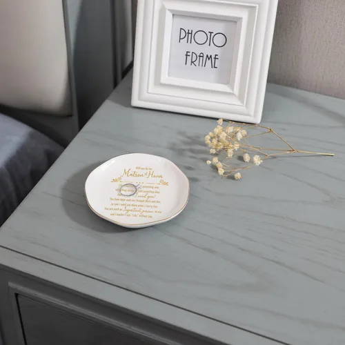 Miniatura 4 de HOME SMILE Plato para anillos de Matron Of Honor Will You Be My Matron Of Honor Bandeja de plato para joyas, regalos de dama de honor y despedida