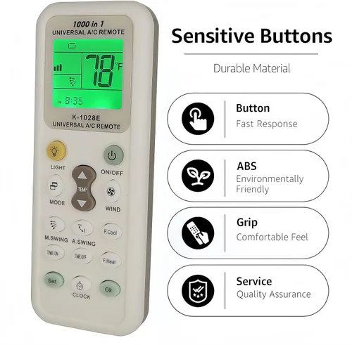 Miniatura 8 de Universal Aire acondicionado Control remoto retroiluminación A/C controlador de acondicionamiento 1000 en 1 para Mitsubishi Toshiba HITACHI FUJITSU
