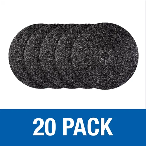 Miniatura 5 de Mercer Industries 425020 Disco de lijado de carburo de silicio para pisos, respaldo de tela, 15" x agujero de 2", grano 20X, paquete de 20