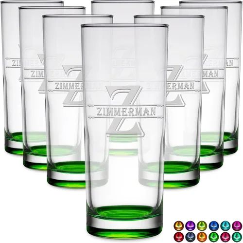 Miniatura 66 de Highball personalizado de 10.5 onzas con fondo negro, vaso Collins alto personalizado, cóctel de bebida mixta recta, inicial con nombre de regalo