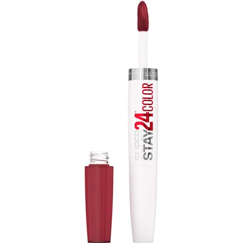 Miniatura 16 de Maybelline Super Stay 24, lápiz labial líquido de maquillaje de 2 pasos, color altamente pigmentado de larga duración con bálsamo hidratante, Merlot