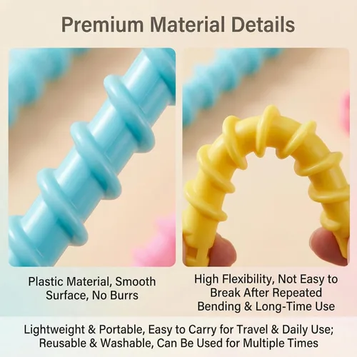 Miniatura 3 de 18 varillas de plástico en espiral para cabello, peluquería, peluquería, herramientas de salón para mujeres y niñas, colores aleatorios