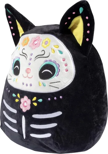 Miniatura 3 de Squishmallows Zelina La Gata del Día de los Muertos de 12 pulgadas - Gatito Negro de Felpa Suave con Diseño de Calavera de Azúcar - Almohada