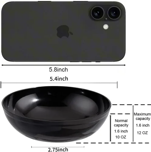 Miniatura 2 de bUCLA Paquete de 50 Cuencos de Plástico Negro - Cuencos Desechables de Plástico Negro de 10oz para Salsa/Servir - Ideales para Fiestas y Año Nuevo