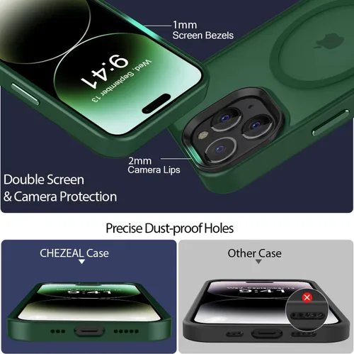 Miniatura 239 de Fuerte magnético para iPhone 11, compatible con Magsafe, [resistente a caídas de 13 pies] Funda trasera translúcida mate con sensación de piel