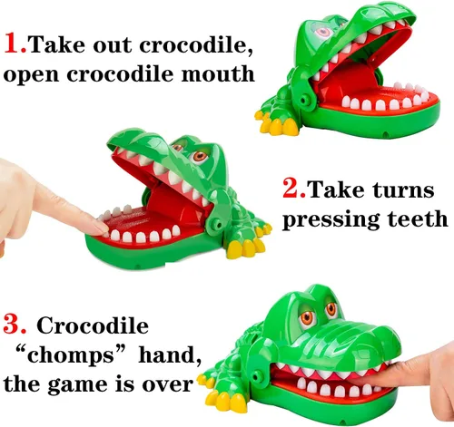 Miniatura 2 de Juego de Dientes de Cocodrilo para Niños, Juegos de Dentista de Dedo Mordedor de Cocodrilo Divertido Juego de Dientes de Caimán