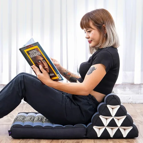 Miniatura 55 de Leewadee - Cojín Tailandés plegable para el suelo con respaldo para TV, sala de estar, colchón para exterior, 65.7 x 20.9 x 11.8 pulgadas, Kapok